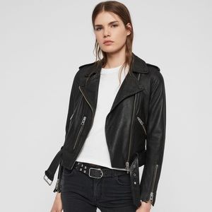 ALLSAINTS BALFERN biker leather jacket Sz 6 or S